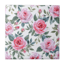 Rosa Rosen Blumen Cottagecore Wasserfarbenmuster
