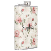 Rosa Rosen Blumen  Flachmann (Rechts)