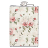 Rosa Rosen Blumen Flachmann (Rückseite)