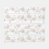 Rosa Rosen Blumen Fleece-Decke Fleecedecke (Vorderseite (Horizontal))