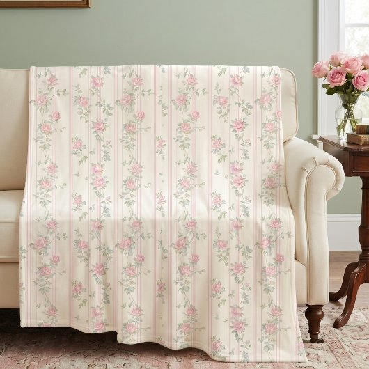 Rosa Rosen Blumen Fleece-Decke Fleecedecke
