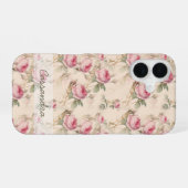 Rosa Rosen Blumen iPhone 15 Handy 16 Hülle (Rückseite (Horizontal))