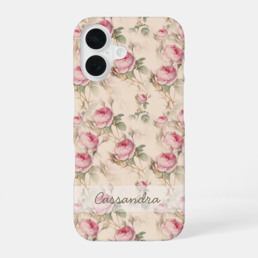 Rosa Rosen Blumen iPhone 15 Handy 16 Hülle (Rückseite)