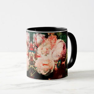 ROSA ROSEN ,BLUMEN,MORGENGLORIEN UND SCHMETTERLING TASSE