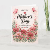 Rosa Rosen Blumen Muttertags-Karte Karte (Vorderseite)