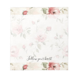 Rosa Rosen Blumen Notizblock