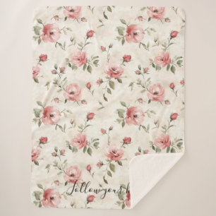 Rosa Rosen Blumen Sherpadecke