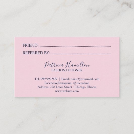 Rosa Rosen Blumenbezugskarte für einen Freund Visitenkarte (Rückseite)