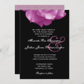 ROSA Rosen-Blumenblätter, die Schablone F004 Einladung (Vorne/Hinten)