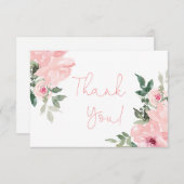 Rosa Rosen Blumendanken Mitteilungskarte (Vorne/Hinten)