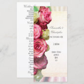 Rosa Rosen-Blumenkirche Hochzeitsprogramm Programm (Vorne/Hinten)