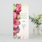 Rosa Rosen-Blumenkirche Hochzeitsprogramm Programm (Stehend Vorderseite)