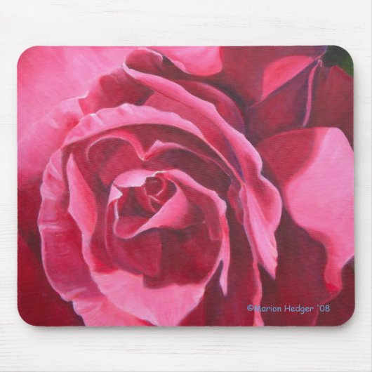 Rosa Rosen-Blumenmäusematte Mousepad (Vorne)