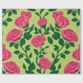 Rosa Rosen-Blumenmuster Geschenkpapier (Flach)