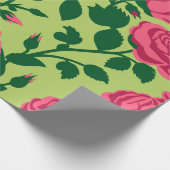 Rosa Rosen-Blumenmuster Geschenkpapier (Ecke)