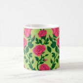 Rosa Rosen-Blumenmuster Kaffeetasse (Mittel)