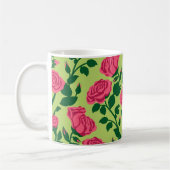 Rosa Rosen-Blumenmuster Kaffeetasse (Links)