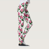 Rosa Rosen-Blumenmuster Leggings (Rechts)