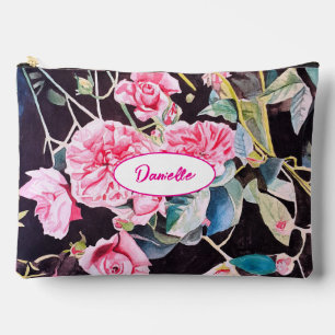 Rosa-Rosen-Blumenmuster-Wasserfarbe Mädchen Zubehörtasche