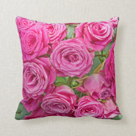 Rosa Rosen-Blumenstraußthrow-Kissen Kissen