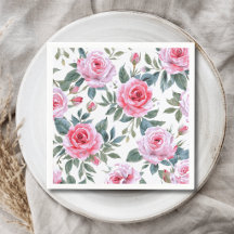 Rosa Rosen Blumige Elegante Wasserfarben-Muster