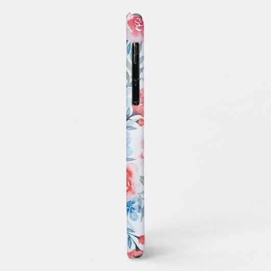 Rosa Rosen Blüten Wasserfarben Blumenmuster Case-Mate iPhone Hülle (Hinten/Links)