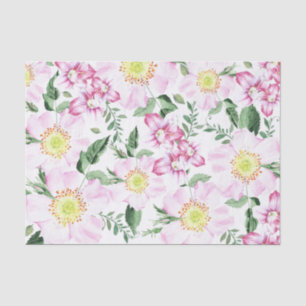 Rosa Rosen Boho Floral Wasserfarben Muster Seidenpapier