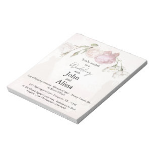 Rosa Rosen & Braut und Bräutigam Kollektion Notizblock