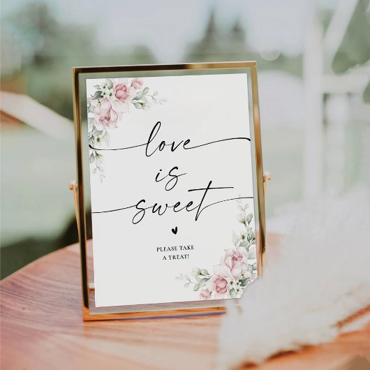 Rosa Rosen Brautparty Liebe ist süß Zeichen Sockelschild