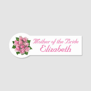 Rosa Rosen-Brautparty Namensschild