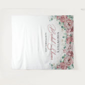 Rosa Rosen-Brautparty Wandteppich (Vorderseite (Horizontal))