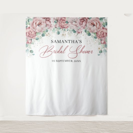 Rosa Rosen-Brautparty Wandteppich (Vorderseite)