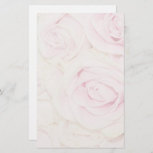 Rosa Rosen Briefpapier (Vorne/Hinten)