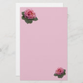 Rosa Rosen-Briefpapier Briefpapier (Vorne/Hinten)