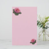 Rosa Rosen-Briefpapier Briefpapier (Stehend Vorderseite)