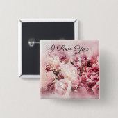 Rosa Rosen Button (Vorne & Hinten)