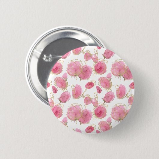 Rosa Rosen Button (Vorne & Hinten)