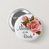 Rosa Rosen Button (Vorne & Hinten)
