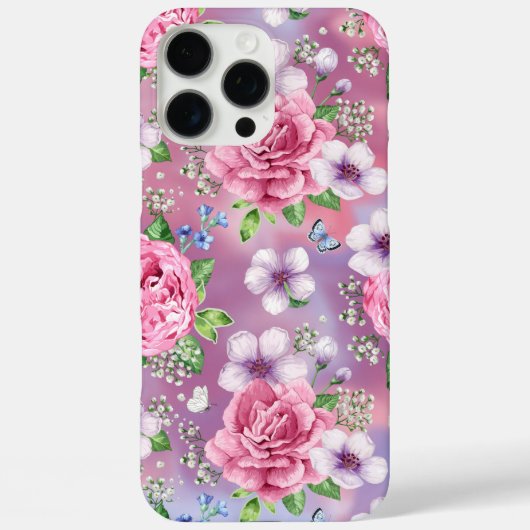 Rosa Rosen Case-Mate iPhone Hülle (Rückseite)