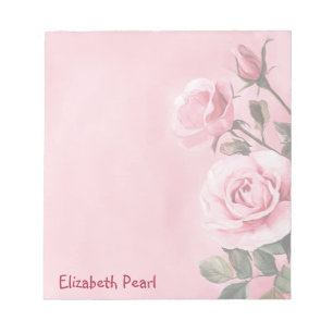 Rosa Rosen CUSTOM NAME Einkaufsliste Notizblock