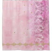 Rosa Rosen Damask Grunge - Duschvorhang (Vorderseite)