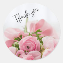 Rosa Rosen danke Aufkleber