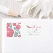 Rosa Rosen Danke, dass du das Etikett für Hochzeit (Insitu)