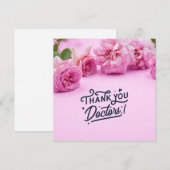Rosa Rosen Danke für die Karte für Doktor (Vorne/Hinten)