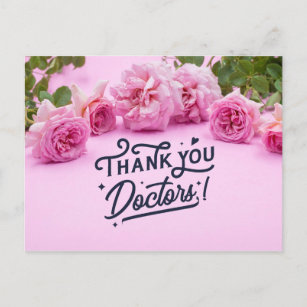 Rosa Rosen Danke für die Karte für Doktor