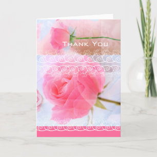 Rosa Rosen, danke Karte
