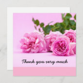 Rosa Rosen danke Karte (Vorne/Hinten)