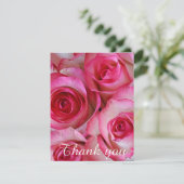Rosa Rosen danken Ihnen Dankeskarte (Stehend Vorderseite)