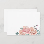 Rosa Rosen Dankeskarte (Vorne/Hinten)