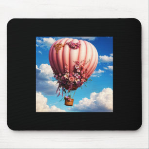 Rosa Rosen dekoriertes Button Luftballon Florin T Mousepad
